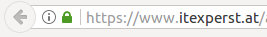 Browser URL mit grünem Schloss
